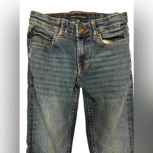 Boys Tommy Hilfigier Stretch Skinny Blue Jeans With Adjustable Waist Size 8 - Picture 2 of 5